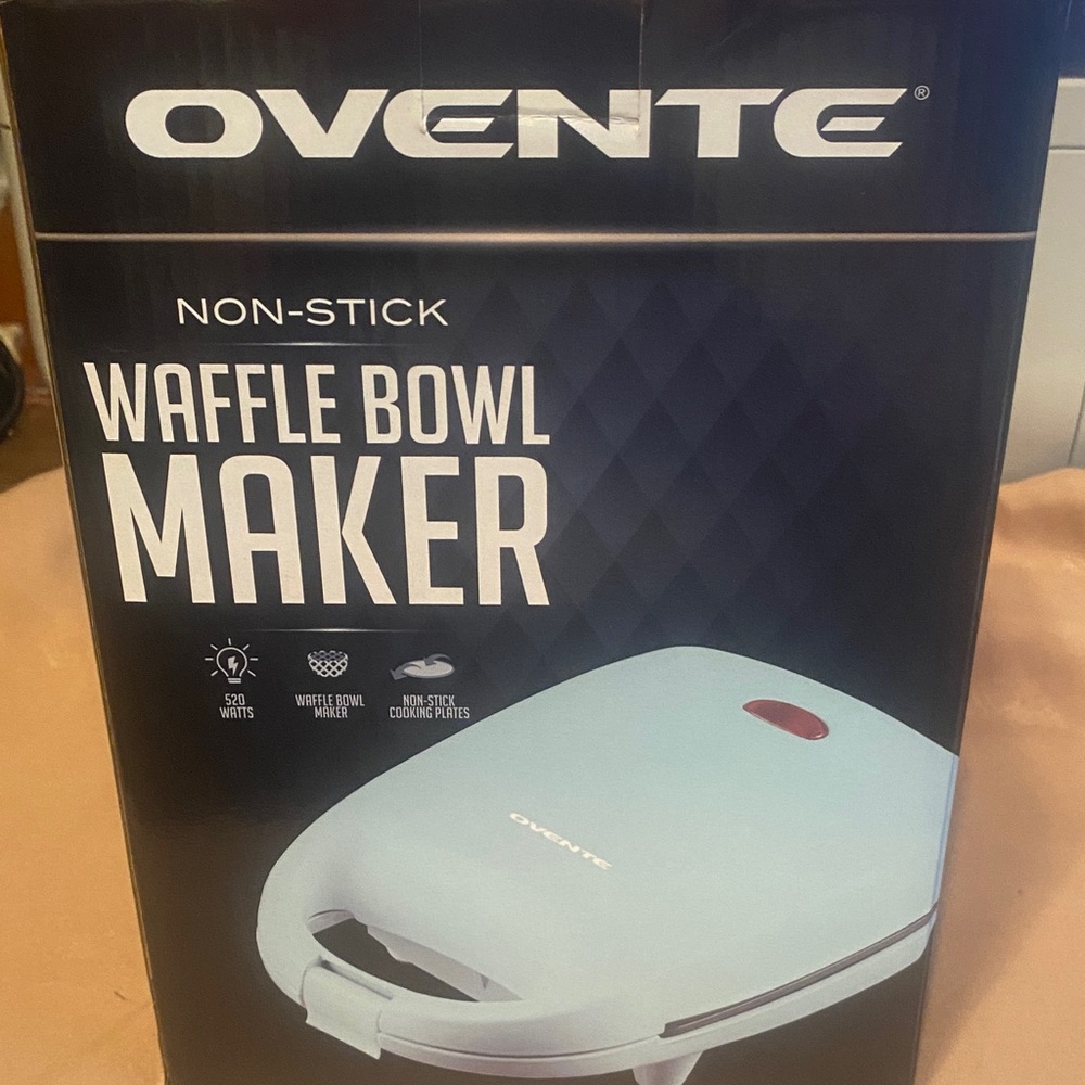 Ovente Light Blue Waffle Bowl Maker New in Box